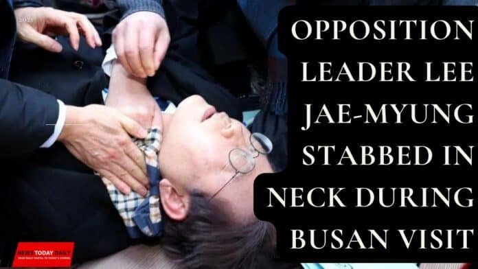 Opposition Leader Lee Jae-myung Stabbed in Neck During Busan Visit